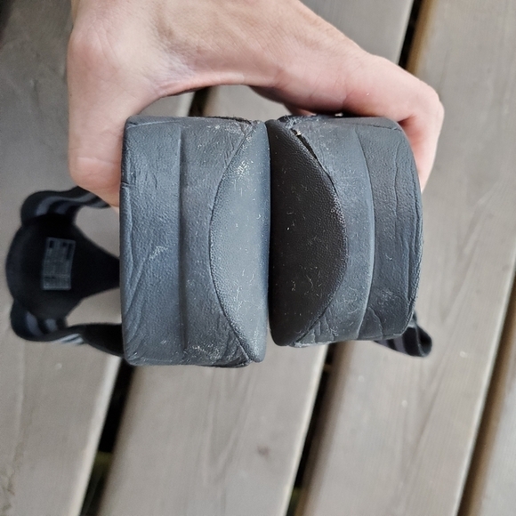 FitFlop Walkstar Black Leather Nylon Flip Flop Toe-Post Wedge Platform Sandals 9 - Picture 7 of 9